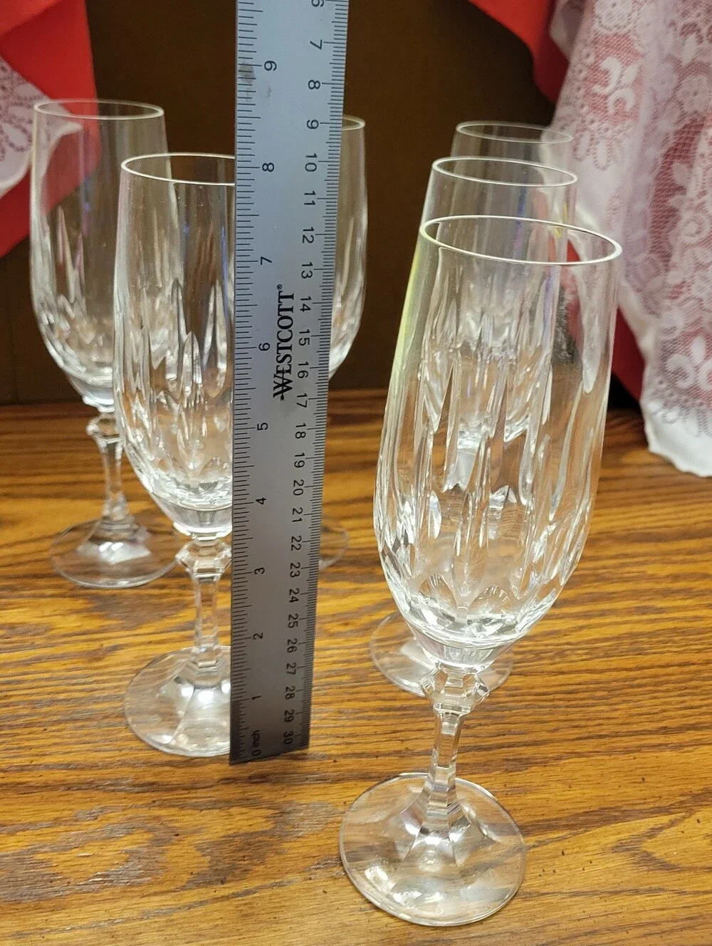 Vintage Schott-Zwiesel Gardan Champagne Flute Wine Glasses Crystal Set of 6